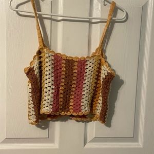 Zara striped crocheted top!